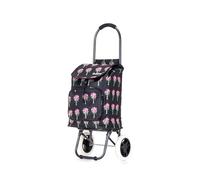 40L Lightweight Shopping Trolley, Hard Wearing & Foldaway Trendy Folding/Collapsible Push/Pull Carts for Easy Storage with 2 Wheels (40L, Flowers)