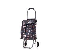 40L Lightweight Shopping Trolley with Front Pocket, Hard Wearing & Foldaway Trendy Folding/Collapsible Push/Pull Carts for Easy Storage with 2 Wheels (40L, Wild Life)