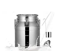 40L Stainless Steel Milk Bucket, Food Grade Transport Can with Sealed Lid, Funnel & Spoon - Ideal for Liquid Storage, Wine Pail, Jug for Dairy & Beverage Transport