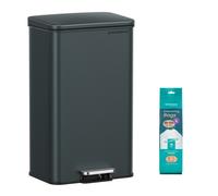 40L Steel Pedal Kitchen Bin, Charcoal Grey