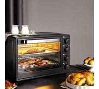 40L tabletop mini oven, 1500W electric hob and grill, ideal for roasting, baking, grilling and reheating, temperature range: 90-230°C, black