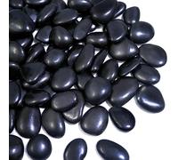 40lbs River Rocks, 1-2Inch Decorative Ornamental Natural Pebbles for Garden Couryard Landscaping Stones, Gravel Filler for Fish Tank,Vases,Home Decor,Aquariums,Animal Habitat, Black