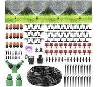 40M/131FT DIY Drip Irrigation Kit,159Pcs Automatic Plant Self Watering System with 360° Adjustable Misting Nozzles,Drip Sprinkler Set for Lawn Patio Flower Bed Greenhouse