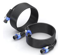 40M 2pack Speakon Cables with Twist Lock for Amplifier 15AWG 2Wires Cable | Speaker Cables for DJ/PA Heavy Duty Audio, M-M, Compatible with NL4FC & NL2FC, Resistant to Cold and Heat