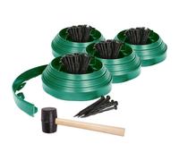40m Flexible Plastic Lawn Edging Kit with 160 Pegs & Mallet Harbour Housewares Green One Size