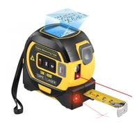 40M Laser Rangefinder, Digital Laser Tape Measure LCD Display with Backlight, M/In/Ft, 3 in 1 Laser Meter Retractable Tape 5M, Cross Line Laser, Distance Meter Building Measurement Device