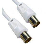 40M Male To Plug Aerial White Cable Gold & Shielded Coaxial Lead Tv Freeview