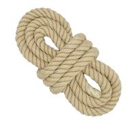 40mm*15m Thick Jute Rope, 4 Strands Twisted Swing Rope, Heavyduty Tug of War Rope, Burlap Cord for Crafts, Gardening, Hammock, Home Decorating, Railings, Climbing, Dock