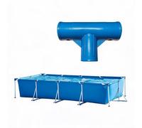 40mm 3-Way Pool Adapter T-Joint for Intex Pump Systems(Blue) | T-shape design, manages intake outlet return, boosts circulation, fits 40mm hoses, for ideal for upgrades