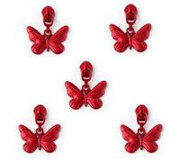 40mm 5# Nylon Butterfly Zipper Pullers Handbag Jacket Bag Wallet Clothing Metal Removable Sewing Puller Slider for Sewing Coats Jacket/Jeans/Luggage/Backpacks(Red,20pcs)