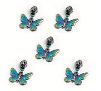 40mm 5# Nylon Butterfly Zipper Pullers Handbag Jacket Bag Wallet Clothing Metal Removable Sewing Puller Slider for Sewing Coats Jacket/Jeans/Luggage/Backpacks(Silver,5pcs)
