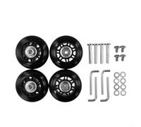 40mm 70mm 68mm Luggage Replacement Wheels - Rubber Swivel Caster Wheels with Bearings for Suitcase, Silent Casters Repair Kit, 4 Pack with Tools and Screws(64x24mm)