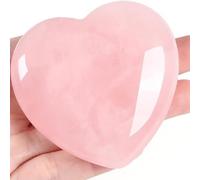 40mm Amethyst and Rose Quartz Crystal Heart,Big Healing Crystals Stone,Worry Stone for Anxiety Relief,Natural Love Hearts Gemstones,Crystals for Anxiety,Heart Crystal,Healing Crystal Gift for Women