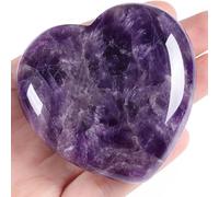 40mm Amethyst and Rose Quartz Crystal Heart,Big Healing Crystals Stone,Worry Stone for Anxiety Relief,Natural Love Hearts Gemstones,Crystals for Anxiety,Heart Crystal,Healing Crystal Gift for Women