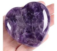 40mm Amethyst Crystal Heart,Big Healing Crystals Stone,Purple Heart Shaped Stone,Amethyst Crystal Large Heart Shaped,Love Healing Crystals,Amethyst Heart Gemstone,Natural Stone Healing(Purple)
