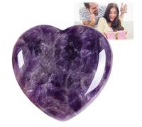 40mm Amethyst Crystal Heart,Thumb Worry Stone Anxiety Relief,Crystals Stone,Meditation Spiritual Stones,Stress Relief for Adults,Purple Heart Shaped Stone,Spiritual Gifts for Women,Glass Pebbles
