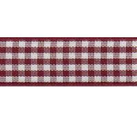 40mm Berisford Gingham Ribbon 405 Burgundy - per metre