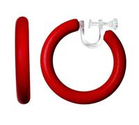 40mm Big Red Hoop Clip On Earrings For Women Non Pierced Earrings Pierced Look Miyabi Grace