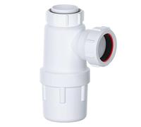 40mm Bottle Trap, 1 1/2 inch Kitchen Sink and Urinal Trap - PlumbEZ | 75mm water seal, universal outlet fits plastic, copper and lead pipe, BS EN 274 compliant, anti slip ring