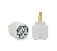 40mm Ceramic Disc Cartridge Faucet Valve, Single Handle Ceramic Cartridges, Cold and Hot Mixer Tap Inner Cartridge for Kitchen Bathroom Basin Shower Faucets (N40DW)