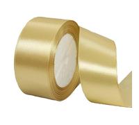 40mm Champagne Gold Satin Ribbon 22M ，Fabric Hair String Ribbon for Craft, Flower Bouquets, Gift Wrapping, Wedding, Bow Making and Valentines Christmas Decoration (Champagne Gold, 4CM)