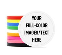 40mm Custom Plastic Bar Tokens, Full-Color Print Your Personalized Photo and Text on Chips, for Drink Tokens, Poker Game and Board Game (White)