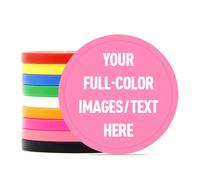40mm Custom Plastic Bar Tokens, Full-Color Print Your Personalized Photo and Text on Chips, for Drink Tokens, Poker Game and Board Game (Pink)