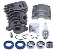 40mm Cylinder Piston Kit for Stihl MS210 021 MS 210 Chainsaw with Crank Bearing Oil Seals Engine Pan Needle Bearing Spark Plug Replacement Parts for 1123 020 1216 11230201216