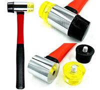 40mm Double Faced Head Rubber Hammer Mallet Nonslip Grip Glazing Soft Face UK