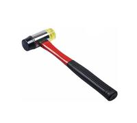 40mm Double Faced Rubber Hammer, Nylon Head Tile Window Glazing Mallet Tool, 2 Sided Hammer Fibre Glass Shaft