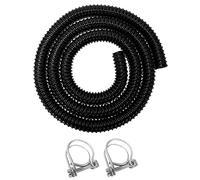 40mm Flexible Black Corrugated Hose for Pond Pumps/Filters/Waterfall and Water Features, 5m Length with Matching Hose Clamps