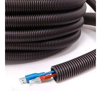 40mm Flexible Conduit Outdoor Cable IP40 25 Meter Coil - Underground, External Trunking, Electrical Ducting, Hose Pipe Wire Protection. Polypropylene