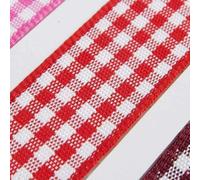 40mm Gingham Ribbon Berisfords Tape Christmas 15 Colour Buy 2 4 or 8m 040D, 15 Red, 2 Metres