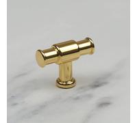 40mm Gloss Gold Cabinet Pull Knob Industrial Pipe Cupboard Door Drawer Handle T-Bar