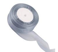 40mm Grey Organza Ribbon for Gift Wrapping 45M,Grey Organza Ribbon 40mm Organza Chiffon Ribbon Thick Ribbon for Gift Wrap Hair Bow Christmas Ribbon Cake Wedding DIY Crafts Car Ribbon Decoration