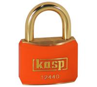 40mm Keyed Alike Padlock with Brass Shackle, Orange - K12440ORAA1