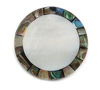 40mm L/Round Sea Shell Brooch/Silver/Grey/Abalone Shades/Handmade/Slight Variation In Colour/Natural Irregularities