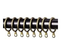 HomeImprove Brass Curtain Pole Rings 40mm Strong Metal Curtain Hanging Rings with Sliding Eyelet Rings Hanging Rings Curtain Eyelet Rings Pack of 12.