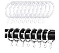 40mm Large White Colour Pole Curtain Rings With Eyelet - Pack Of 12