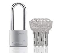 40mm Long Shackle Padlocks for Outdoor Use All Weather Resistant, Alloy Steel Heavy Duty Lock with 4 Keys