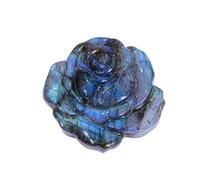 40mm Natural Labradorite Stone&Quartz Crystal Hand Carved Animal Figurine-Owl Fox Devil S Eye Butterfly Collectible Gift Home Decor,Rose