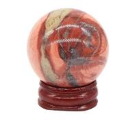 40mm Natural Stone Sphere with Stand, Polished Amethyst Lapis Lazuli Crystal Ball for Home Decor Crafts and Display