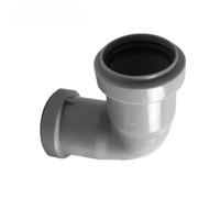 40mm Plastic 90 Degree Elbow Adapter for Drainage Pipe, Quick Connect No Glue Needed with O-Ring Seal, Gray PP Fitting