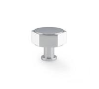 40mm Polished Chrome Hexagon Cabinet Knob Silver Kitchen Cupboard Door Drawer Pull Handle Knob Wardrobe Furniture Replacement