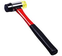 40MM Professional Double Face Hammer Head FIBREGLASS Red Shaft New Grip Handle DIY Camping Paving Mallet Hand Tool Soft & Hard Striking Garage Racking Construction Tiling UK Free P&P