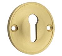 40mm Satin Brass Keyway Escutcheon for Luxurious Homes - Solid Brass Key Hole Cover