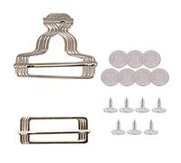 40mm Silver Dungaree Buckle Set | Metal Clip Fasteners with Rectangle Sliders & No-Sew Jean Buttons for Overalls, Suspenders, Jumpsuits, Straps, Clothing, Bags, Jackets, DIY Sewing & Crafts | 10pcs