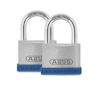 40mm Silver Rock™ 5 Padlock Twin Pack Abus White One Size