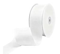 40mm Solid Burgundy Grosgrain Ribbon 18 Meters, Perfect for Gift Wrapping, Crafts, Bows Making, Sewing, Wreaths, DIY Hair Accessories and Wedding Decoration (White)