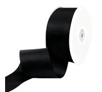 40mm Solid Burgundy Grosgrain Ribbon 18 Meters, Perfect for Gift Wrapping, Crafts, Bows Making, Sewing, Wreaths, DIY Hair Accessories and Wedding Decoration (Black)